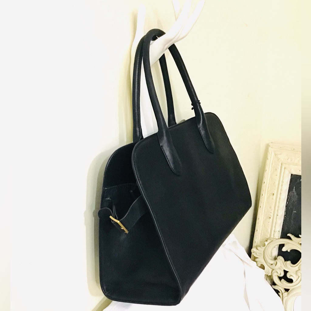 Margot Large Leather Tote Bag | Black Nwt